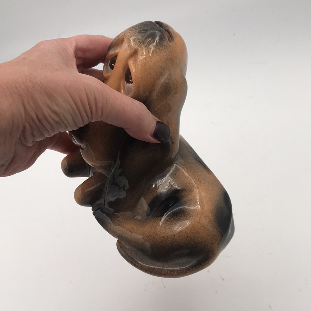 VTG 6-1/2" Droopy Eyes Bassett/Hound Dog Bank Glazed Ceramic - Picture 4 of 8